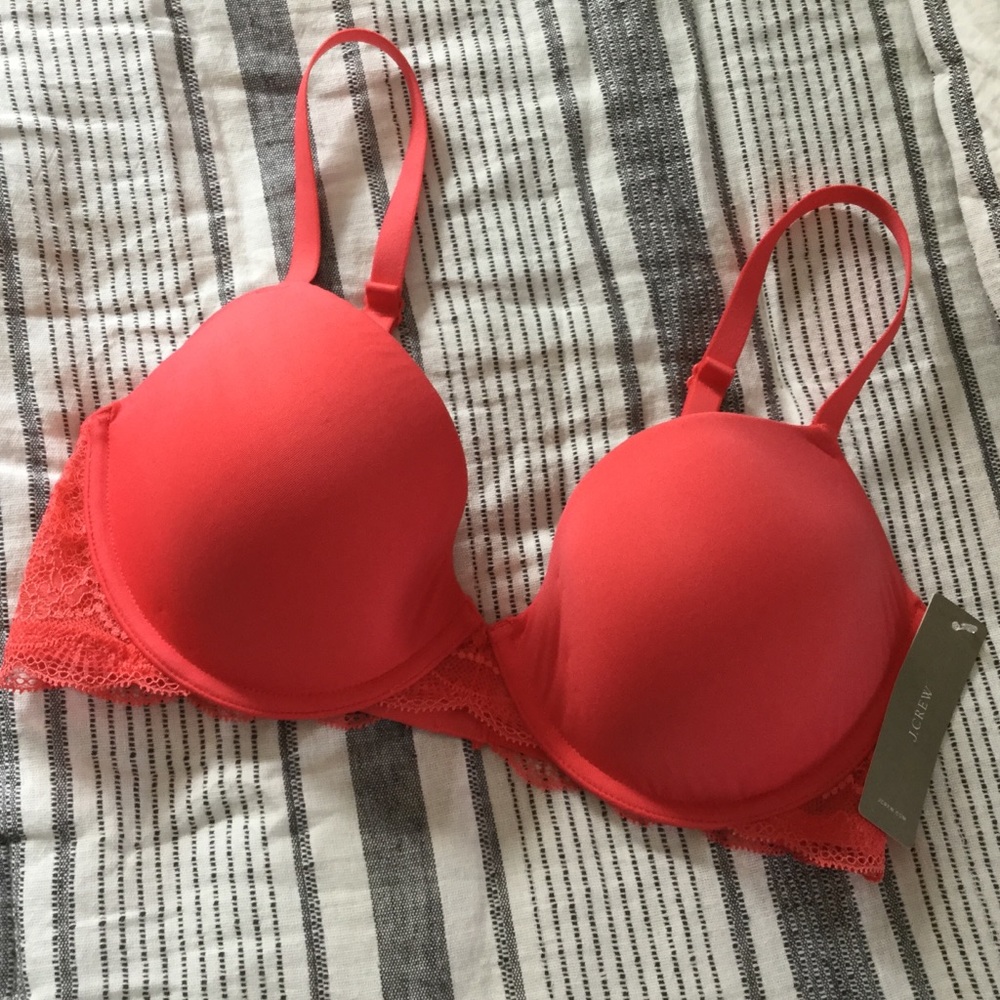 J. Crew Bright Coral Bra